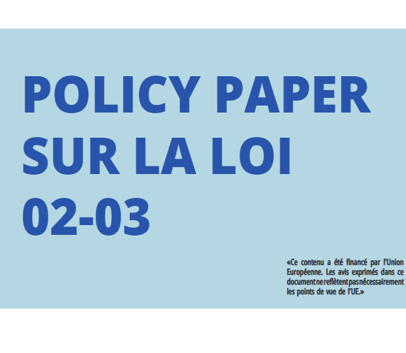 Policy Paper Sur la Loi 02-03